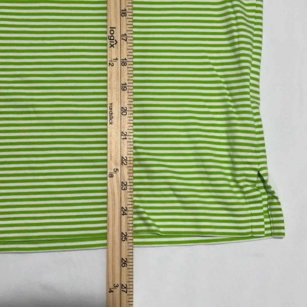 Polo Ralph Lauren Pima Cotton Striped Polo Shirt Men’s M Lime Green White